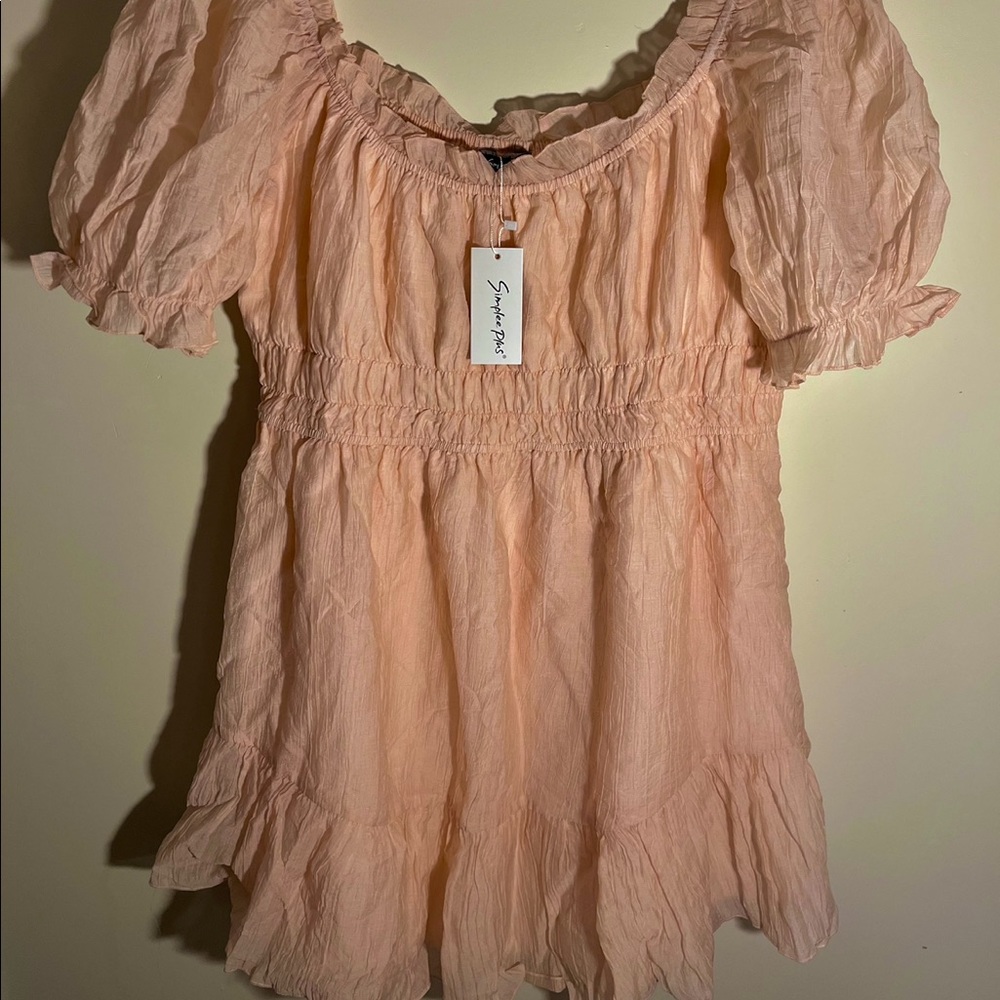 Frill Trim Ruffle Hem Dress